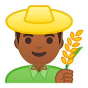 Emoji 👨🏾‍🌾 Contadino: Carnagione Abbastanza Scura su Google Android 9.0.