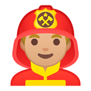 Emoji 👨🏼‍🚒 Pompiere Uomo: Carnagione Abbastanza Chiara su Google Android 9.0.
