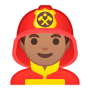 Emoji 👨🏽‍🚒 Pompiere Uomo: Carnagione Olivastra su Google Android 9.0.
