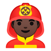 👨🏿‍🚒 Emoji Bombeiro: Pele Escura na Google Android 9.0.