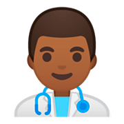 Emoji 👨🏾‍⚕️ Operatore Sanitario: Carnagione Abbastanza Scura su Google Android 9.0.