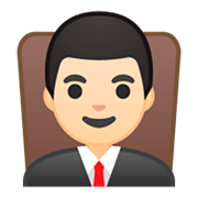 Emoji 👨🏻‍⚖️ Giudice Uomo: Carnagione Chiara su Google Android 9.0.