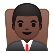 👨🏿‍⚖️ Emoji Juiz: Pele Escura na Google Android 9.0.
