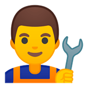 Émoji 👨‍🔧 Mécanicien sur Google Android 9.0.