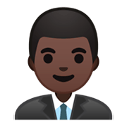 👨🏿‍💼 Emoji Funcionário De Escritório: Pele Escura na Google Android 9.0.