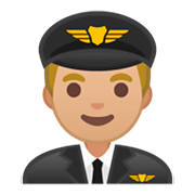 👨🏼‍✈️ Emoji Piloto Hombre: Tono De Piel Claro Medio en Google Android 9.0.