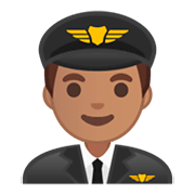 👨🏽‍✈️ Emoji Pilot: mittlere Hautfarbe Google Android 9.0.