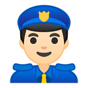 👮🏻‍♂️ Emoji Agente De Policía Hombre: Tono De Piel Claro en Google Android 9.0.
