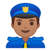 👮🏽‍♂️ Emoji Polizist: mittlere Hautfarbe Google Android 9.0.