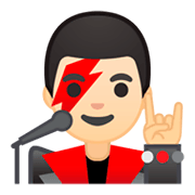 👨🏻‍🎤 Emoji Sänger: helle Hautfarbe Google Android 9.0.