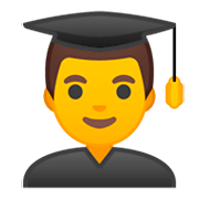 👨‍🎓 Emoji Estudiante Hombre en Google Android 9.0.