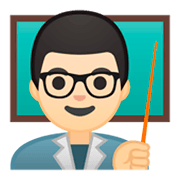 Emoji 👨🏻‍🏫 Professore: Carnagione Chiara su Google Android 9.0.