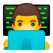 Emoji 👨‍💻 Tecnologo su Google Android 9.0.