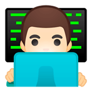 Emoji 👨🏻‍💻 Tecnologo: Carnagione Chiara su Google Android 9.0.