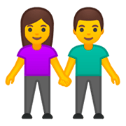 Émoji 👫 Femme Et Homme Se Tenant La Main sur Google Android 9.0.