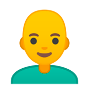 Émoji 👨‍🦲 Homme : Chauve sur Google Android 9.0.