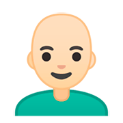 👨🏻‍🦲 Emoji Mann: helle Hautfarbe, Glatze Google Android 9.0.