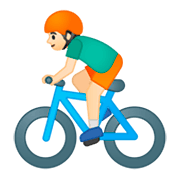 🚴🏻‍♂️ Emoji Radfahrer: helle Hautfarbe Google Android 9.0.