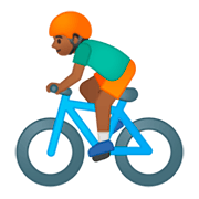 Emoji 🚴🏾‍♂️ Ciclista Uomo: Carnagione Abbastanza Scura su Google Android 9.0.