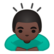 🙇🏿‍♂️ Emoji Homem Fazendo Reverência: Pele Escura na Google Android 9.0.