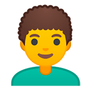 Émoji 👨‍🦱 Homme : Cheveux Bouclés sur Google Android 9.0.