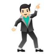 🕺🏻 Emoji tanzender Mann: helle Hautfarbe Google Android 9.0.