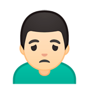 🙍🏻‍♂️ Emoji missmutiger Mann: helle Hautfarbe Google Android 9.0.