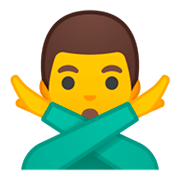 🙅‍♂️ Emoji Homem Fazendo Gesto De «não» na Google Android 9.0.