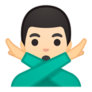 Emoji 🙅🏻‍♂️ Uomo Con Gesto Di Rifiuto: Carnagione Chiara su Google Android 9.0.