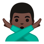 🙅🏿‍♂️ Emoji Homem Fazendo Gesto De «não»: Pele Escura na Google Android 9.0.