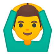🙆‍♂️ Emoji Homem Fazendo Gesto De «OK» na Google Android 9.0.