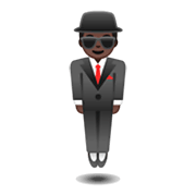 Emoji 🕴🏿 Uomo Con Completo Che Levita: Carnagione Scura su Google Android 9.0.