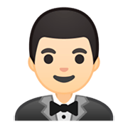 Emoji 🤵🏻 Persona In Smoking: Carnagione Chiara su Google Android 9.0.
