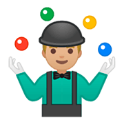 Emoji 🤹🏼‍♂️ Giocoliere Uomo: Carnagione Abbastanza Chiara su Google Android 9.0.
