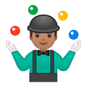 Emoji 🤹🏽‍♂️ Giocoliere Uomo: Carnagione Olivastra su Google Android 9.0.