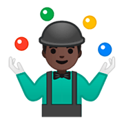 Émoji 🤹🏿‍♂️ Jongleur : Peau Foncée sur Google Android 9.0.
