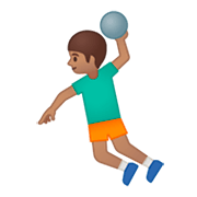 🤾🏽‍♂️ Emoji Handballspieler: mittlere Hautfarbe Google Android 9.0.