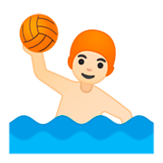 Emoji 🤽🏻‍♂️ Pallanuotista Uomo: Carnagione Chiara su Google Android 9.0.