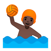 🤽🏿‍♂️ Emoji Wasserballspieler: dunkle Hautfarbe Google Android 9.0.
