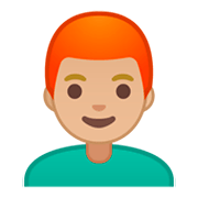 Emoji 👨🏼‍🦰 Uomo: Carnagione Abbastanza Chiara E Capelli Rossi su Google Android 9.0.