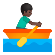 Emoji 🚣🏿‍♂️ Uomo In Barca A Remi: Carnagione Scura su Google Android 9.0.