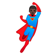 🦸🏿‍♂️ Emoji Superhéroe: Tono De Piel Oscuro en Google Android 9.0.