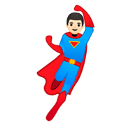Émoji 🦸🏻‍♂️ Super-héros Homme : Peau Claire sur Google Android 9.0.