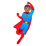 🦸🏽‍♂️ Emoji Superheld: mittlere Hautfarbe Google Android 9.0.