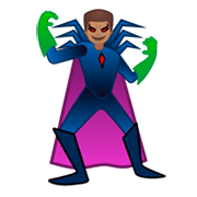 Emoji 🦹🏽‍♂️ Supercattivo Uomo: Carnagione Olivastra su Google Android 9.0.