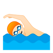 Emoji 🏊🏻‍♂️ Nuotatore: Carnagione Chiara su Google Android 9.0.