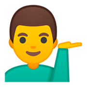 Emoji 💁‍♂️ Uomo Con Suggerimento su Google Android 9.0.
