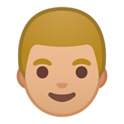 Emoji 👨🏼 Uomo: Carnagione Abbastanza Chiara su Google Android 9.0.