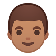 Emoji 👨🏽 Uomo: Carnagione Olivastra su Google Android 9.0.