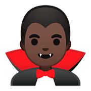 🧛🏿‍♂️ Emoji männlicher Vampir: dunkle Hautfarbe Google Android 9.0.